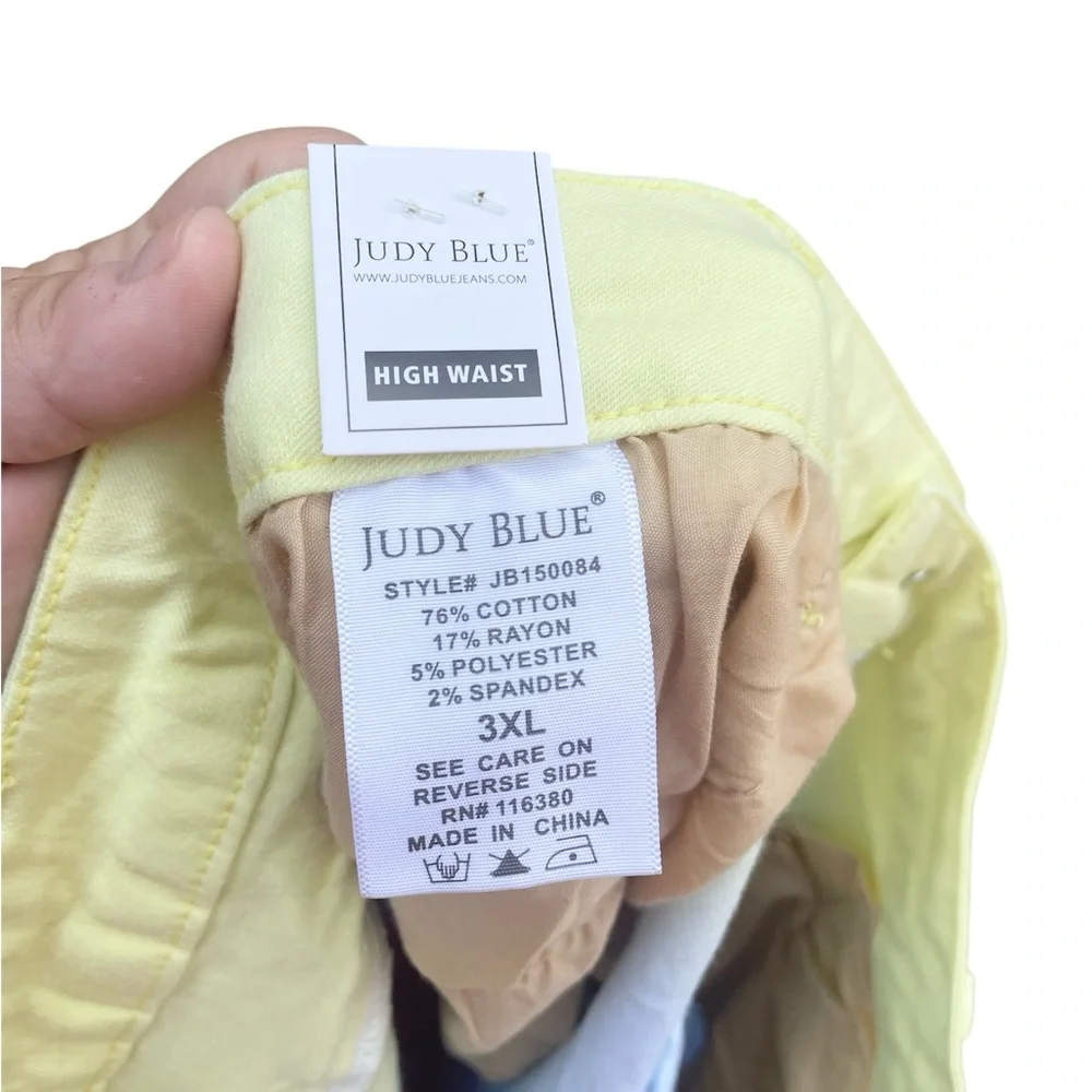 NWT Judy Blue Dip Dye Ombre Multicolor High Waist Stretch Denim Shorts - Picture 5 of 6